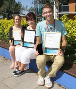 Award winning students - Dayne Smith, Sabrina Franklin and Lucy Howes.