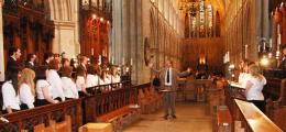 Chamber choir singing.