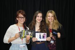 Bella Lewis, Rebecca Payne and Sophie Mallender with Adam Lambert's new single 'Trespassing'