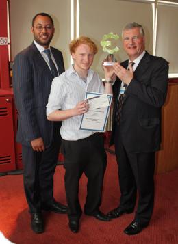Max Capel receives his prize