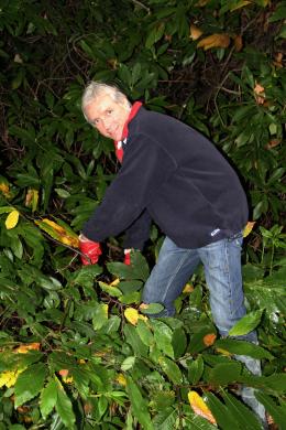Brandon O'Reilly getting to grips with the undergrowth!