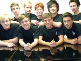 College barbershop singers