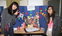 Students encouraging participation in the Japanese and Korean Enrichment Group