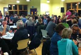 Teams of parents enjoying the Quiz Night