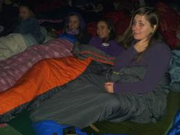 Snug and warm in sleeping bags