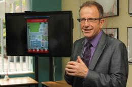 Principal, Simon Jarvis, with the App