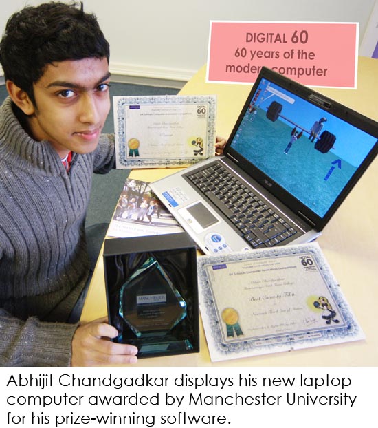 Abhijit with his awards