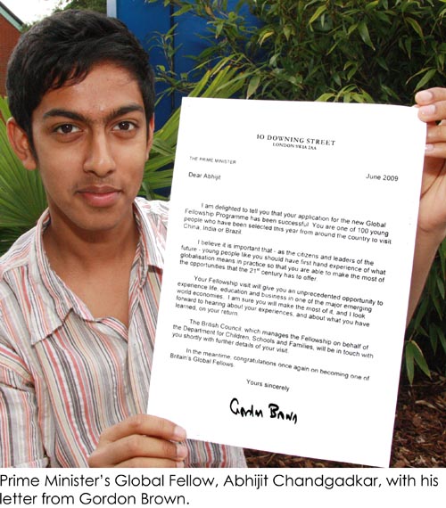 Abhijit with letter