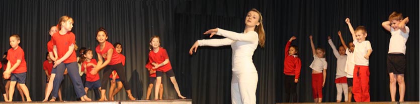 Dance leaders with children